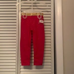 Holiday time toddler red  & gold glitter  leggings